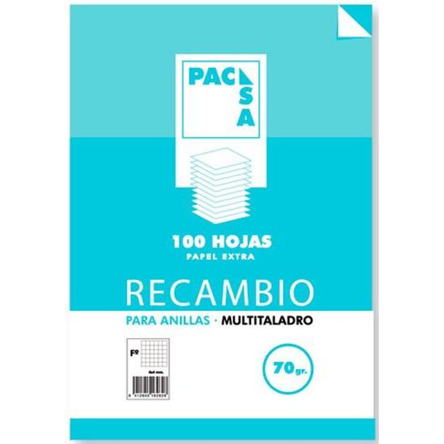 Recambio Pacsa Multitaladro 100h 70g Cuadrícula 4x4 Folio