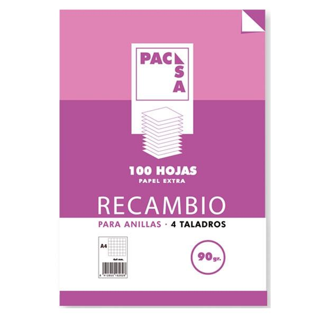Recambio Pacsa 4 Taladros 100h 90g Cuadrícula 4x4 Folio