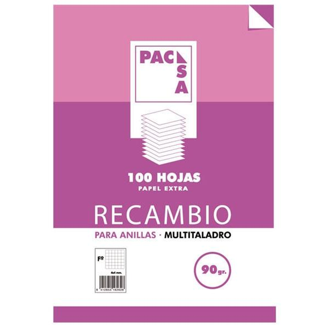 Recambio Pacsa Multitaladro 100h 90g Cuadrícula 4x4 Folio