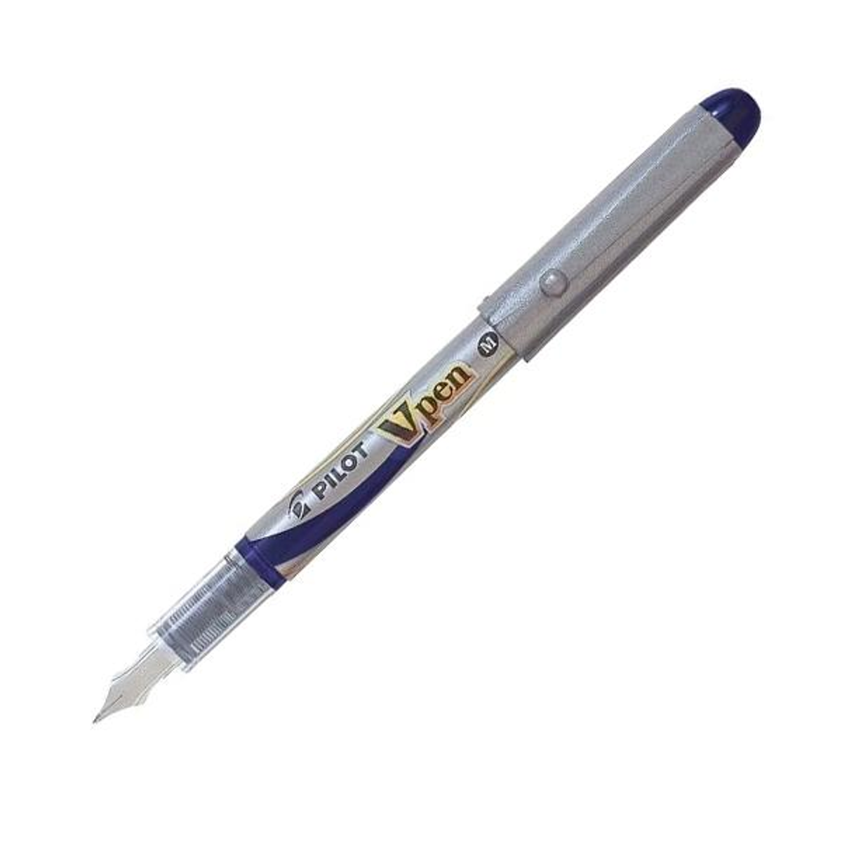 Roller Pilot Pluma Desechable V Pen Silver Tinta Liquida Trazo 0,4mm Negro Metálico