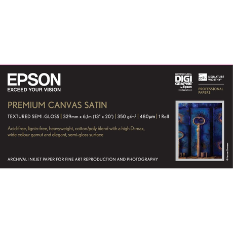 Rollo Lienzo Epson 13" 6,1 m 350 g/m² Satinado
