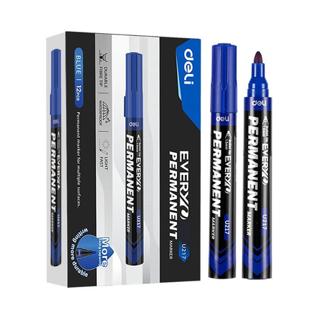 Rotulador Deli Marcador Permanente Punta Conica 1,5mm Azul