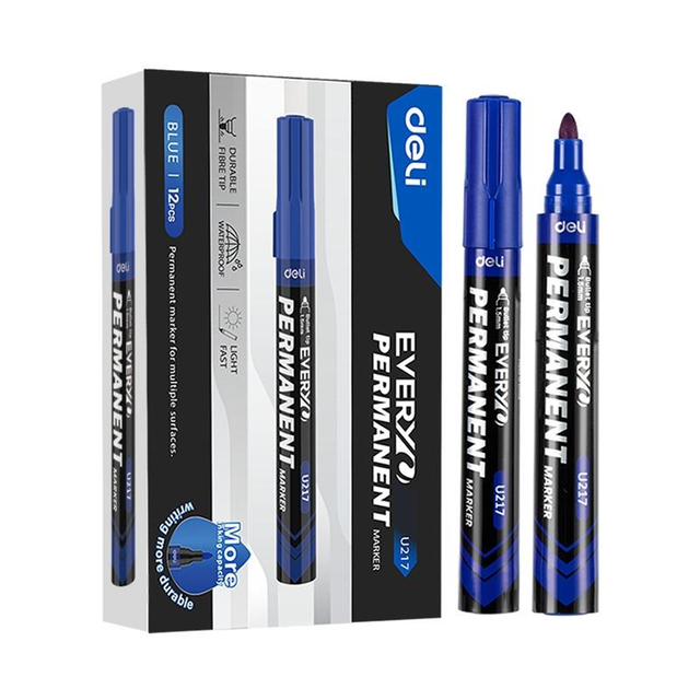 Rotulador Deli Marcador Permanente Punta Conica 1,5mm Azul
