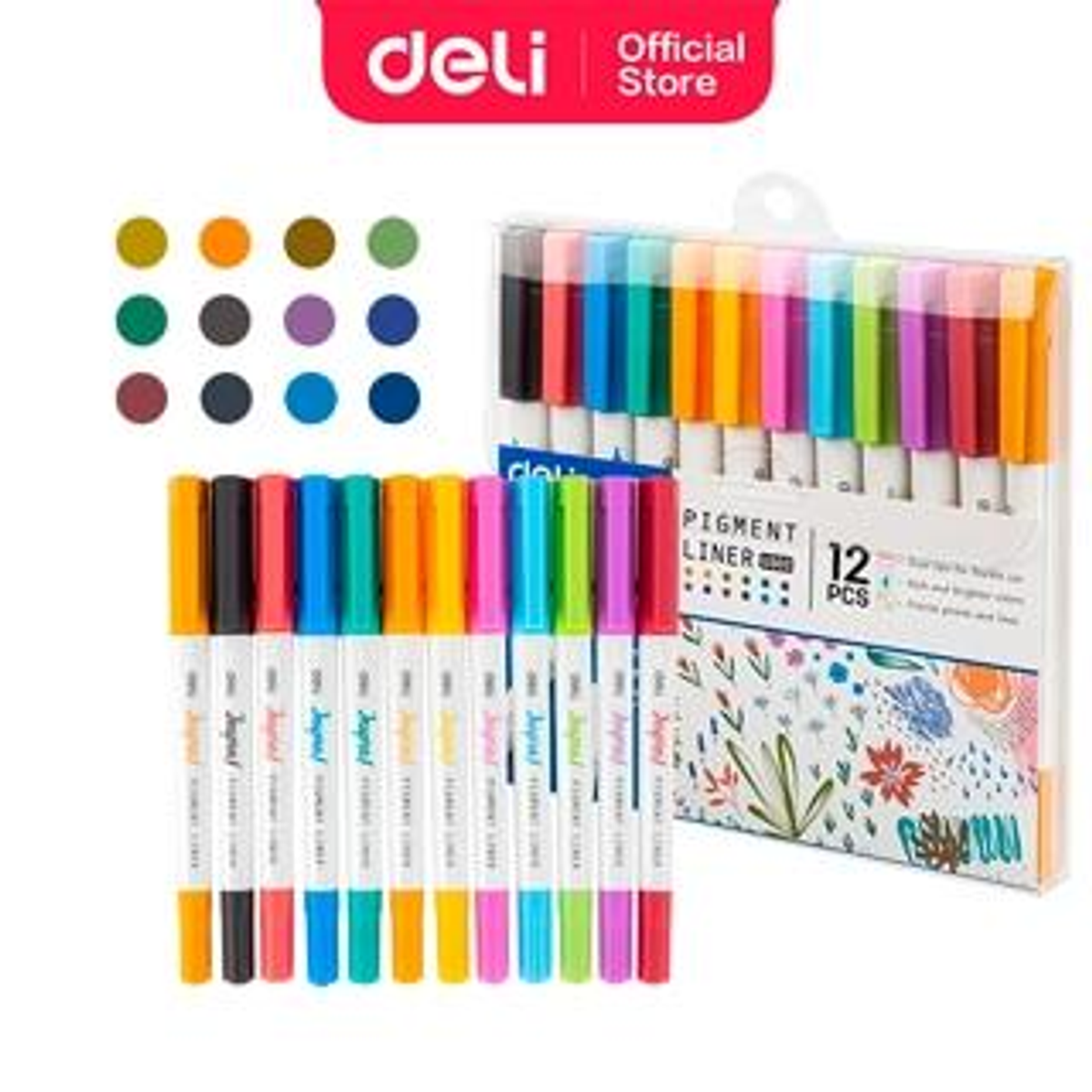 Rotulador Deli C.12 Rotuladores Doble Punta Colores Surtidos Multicolor EU302