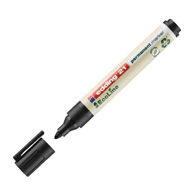 Rotulador Edding Marcador Permanente Ecoline 21 - Punta Conica - Trazo 1,5 Mm Negro
