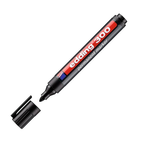 Rotulador Edding Marcador Permanente 300 - Punta Conica - Trazo 1,5 Mm a 3 Mm Negro