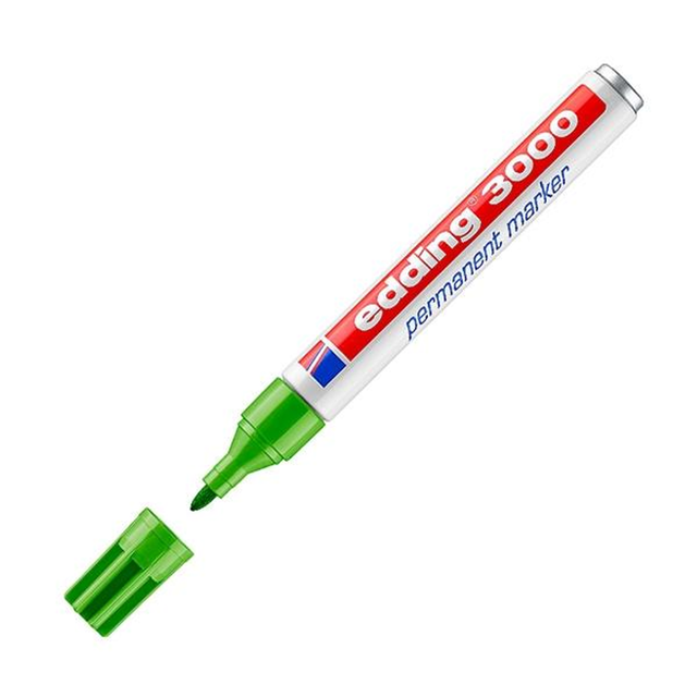 Rotulador Edding Marcador Permanente 3000 Punta Conica Trazo 1,5-3mm Verde