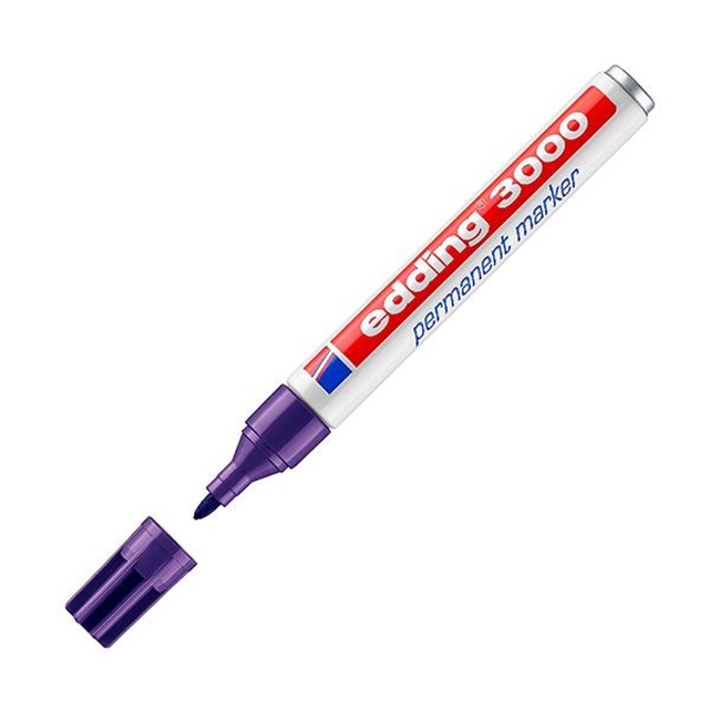 Rotulador Edding Marcador Permanente 3000 Punta Conica Trazo 3mm Violeta