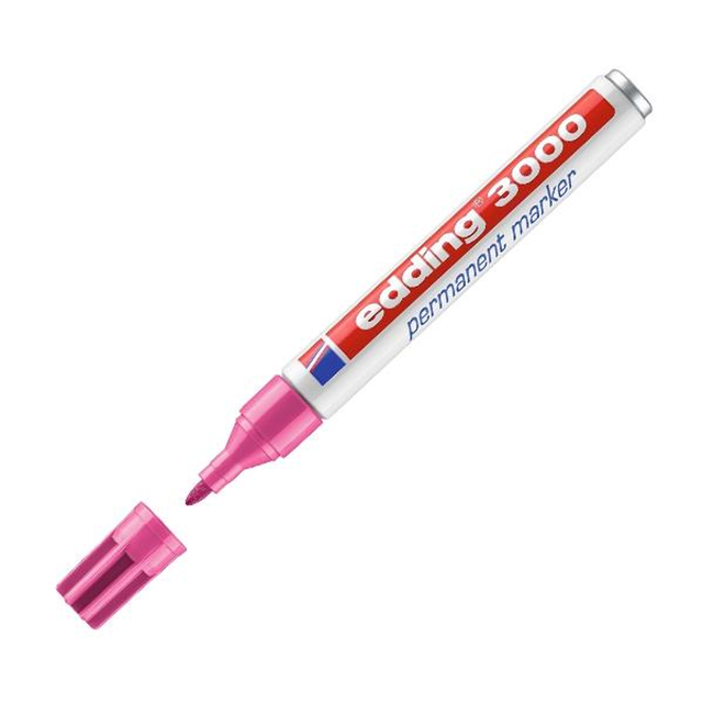 Rotulador Edding Marcador Permanente 3000 Punta Conica Trazo 1,5-3mm Rosa