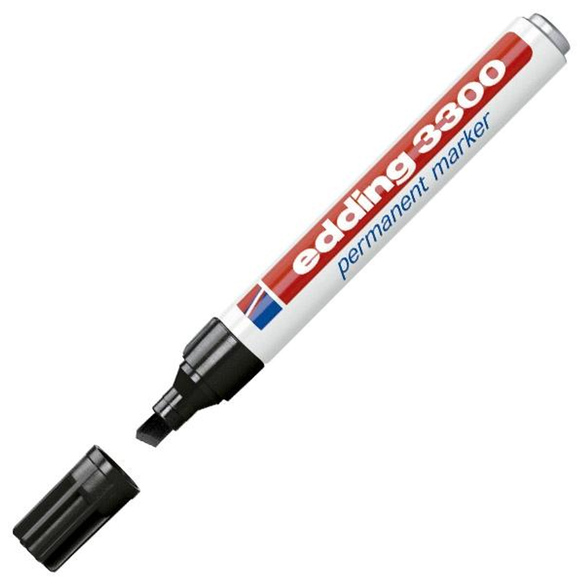 Rotulador Edding Marcador Permanente 3300 Punta Biselada Trazo 1 a 5mm Negro