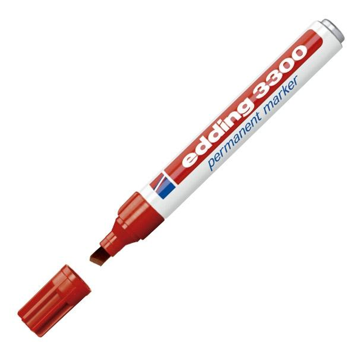 Rotulador Edding Marcador Permanente 3300 Punta Biselada Trazo 1 a 5mm Rojo