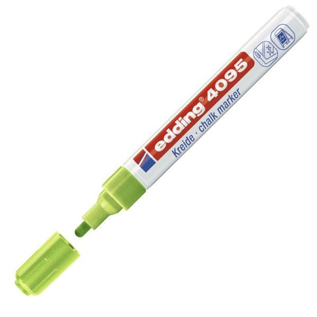 Rotulador Edding Marcador Tiza Liquida 4095 Punta Conica Trazo 2-3mm Verde Claro