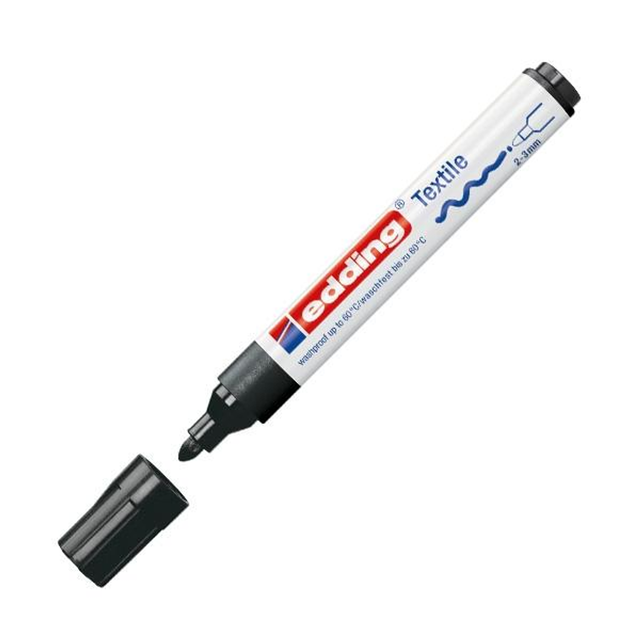 Rotulador Edding Marcador Permanente Especial Tela 4500 Punta Conica Trazo 3mm Negro