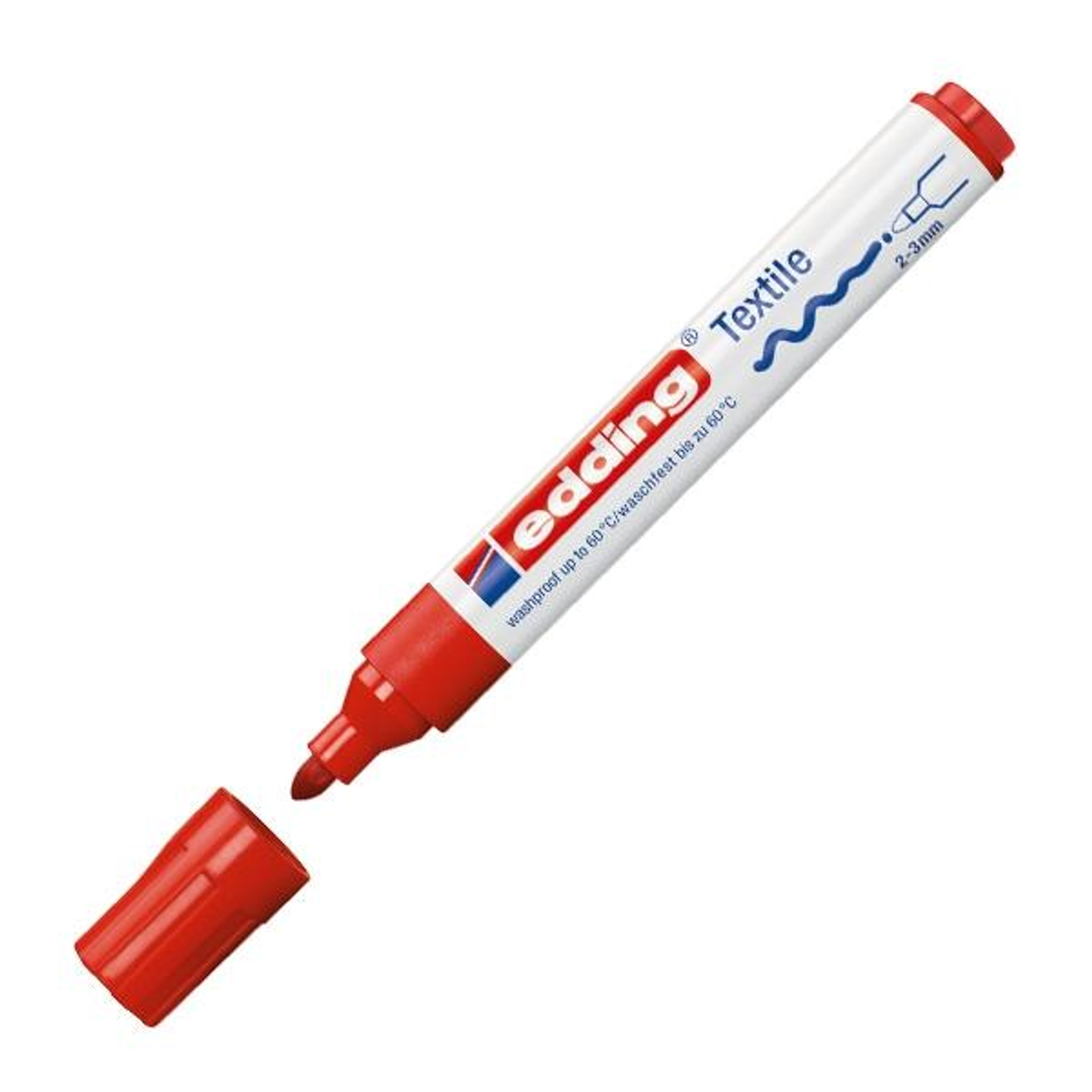 Rotulador Edding Marcador Permanente Especial Tela 4500 Punta Conica Trazo 3mm Rojo