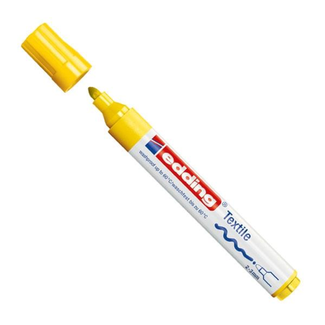 Rotulador Edding Marcador Permanente Especial Tela 4500 Punta Conica Trazo 3mm Amarillo