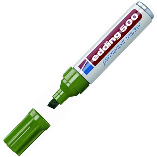 Rotulador Edding Marcador Permanente 500 Punta Biselada Trazo 2-7mm Verde