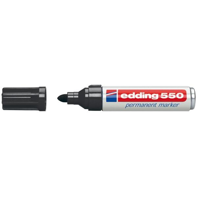 Rotulador Edding Marcador Permanente 550 Punta Conica Trazo 3-4mm Negro