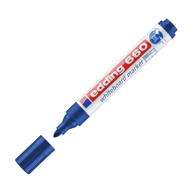Rotulador Edding Marcador Pizarra 660 Punta Conica Trazo 1,5-3mm Azul