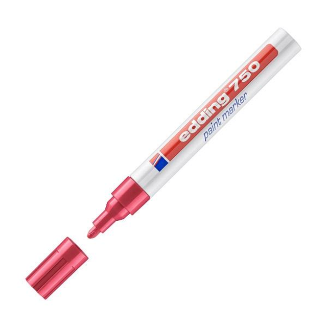 Rotulador Edding Marcador Permanente 750 Tinta Opaca Punta Conica Trazo 2-4mm Rojo