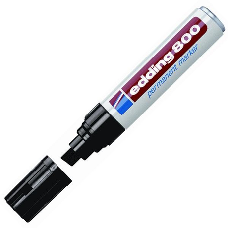 Rotulador Edding Marcador Permanente 800 Punta Biselada Trazo 4 -12mm Negro