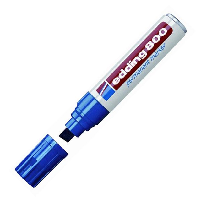 Rotulador Edding Marcador Permanente 800 Punta Biselada Trazo 4 -12mm Azul