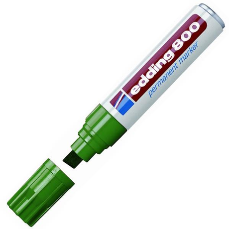 Rotulador Edding Marcador Permanente 800 Punta Biselada Trazo 4 -12mm Verde
