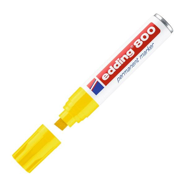 Rotulador Edding Marcador Permanente 800 Punta Biselada Trazo 4 -12mm Amarillo