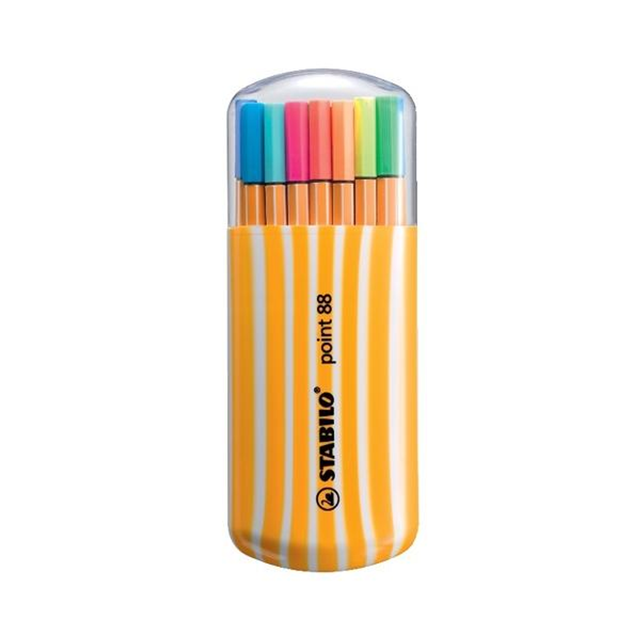 Rotulador Stabilo Paq.20 Rotuladores Point 88 Zebrui Punta Fieltro Fina Trazo 0,4mm 15+5