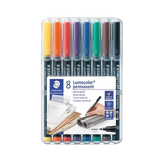 Rotulador Staedtler Paq.8 Rotuladores Permanentes Lumocolor Trazo 0,6mm Surtidos