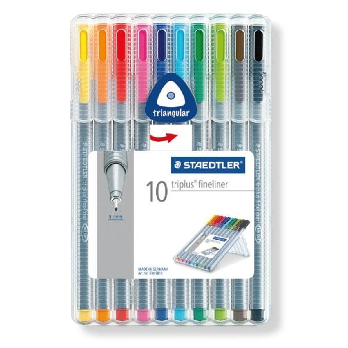 Rotulador Staedtler Triplus Fineliner - Punta 0,3 Mm - Colores Surtidos - Estuche 10 Ud