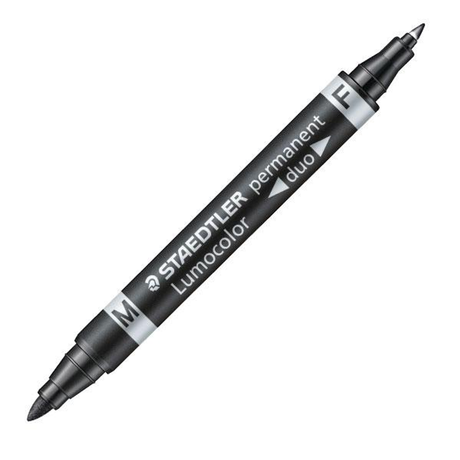 Rotulador Staedtler Permanente Lumocolor Duo Trazo 0,6mm y 1,5mm Negro