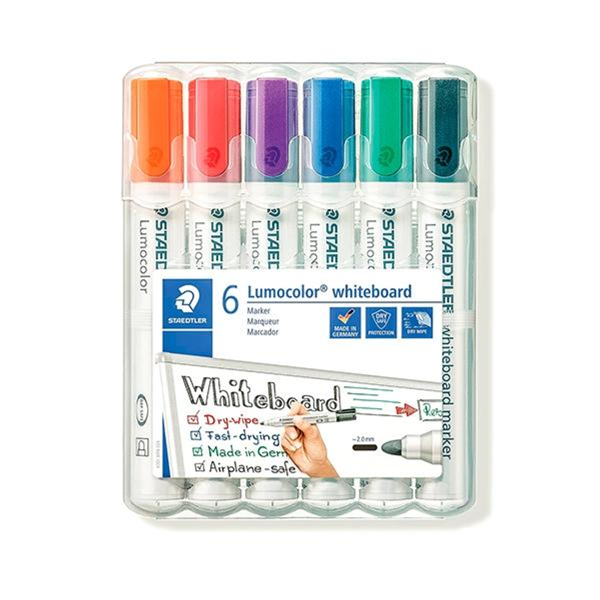 Rotulador Staedtler Paq.6 Marcadores Pizarra Lumocolor 351 Colores Surtidos