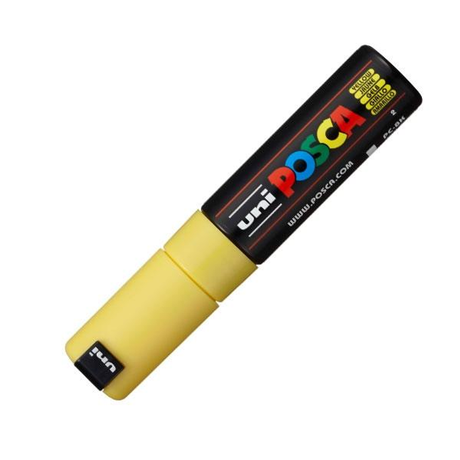 Rotulador Uni-ball Marcador Pintura Base Agua Uni Posca PC-8K Trazo 8mm Amarillo