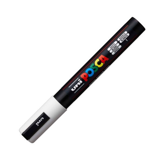 Rotulador Uni-ball Marcador de Pintura Base al Agua Uni Posca PC5M para Todas Las Blanco