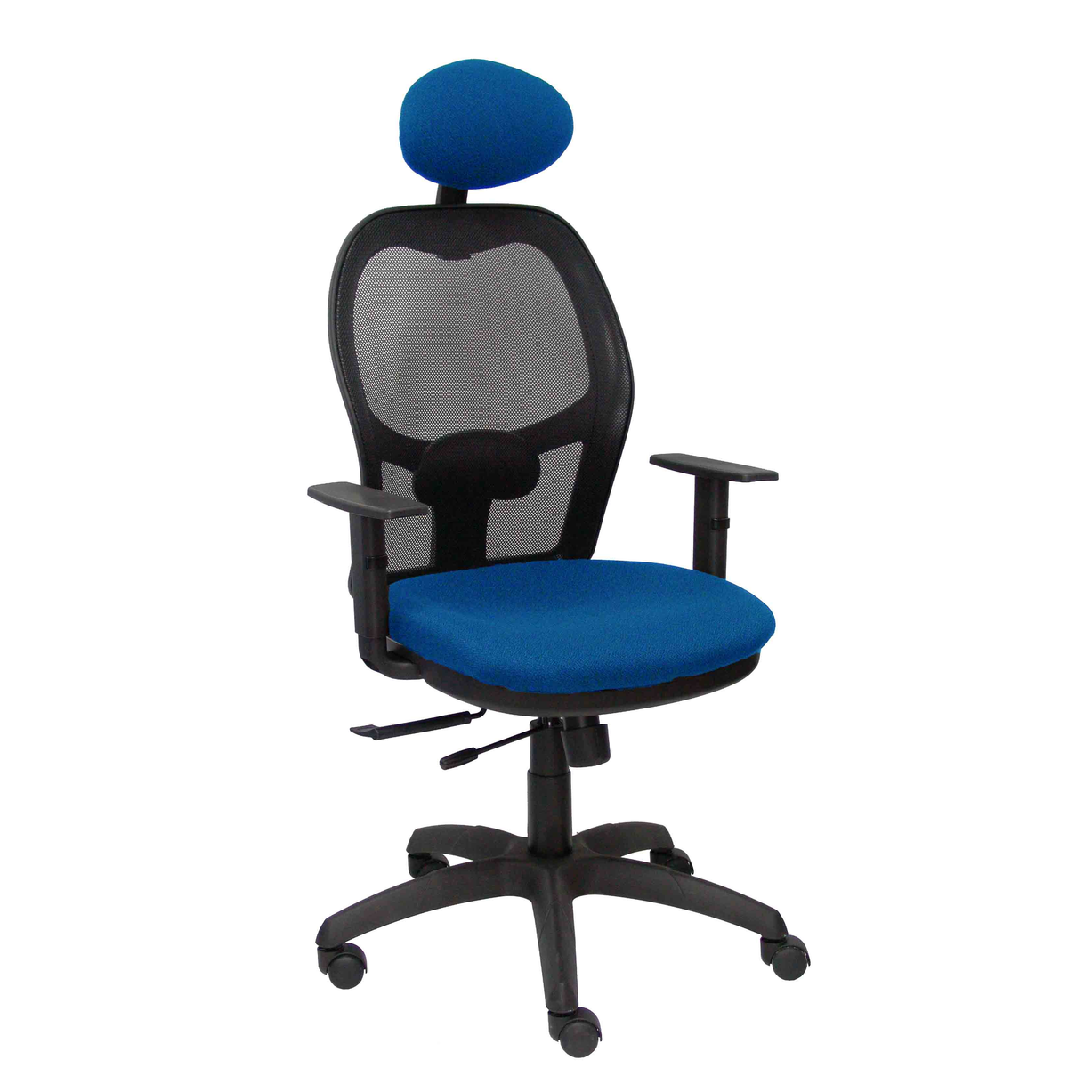 Silla de oficina Piqueras y Crespo Jorquera Malla + Bali - Sincro con traslack · Brazos - Azul