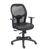 Silla de oficina Piqueras y Crespo Jorquera Malla + Similpiel - Sincro con traslack · Brazos - Negro