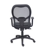 Silla de oficina Piqueras y Crespo Jorquera Malla + Similpiel - Sincro con traslack · Brazos - Negro