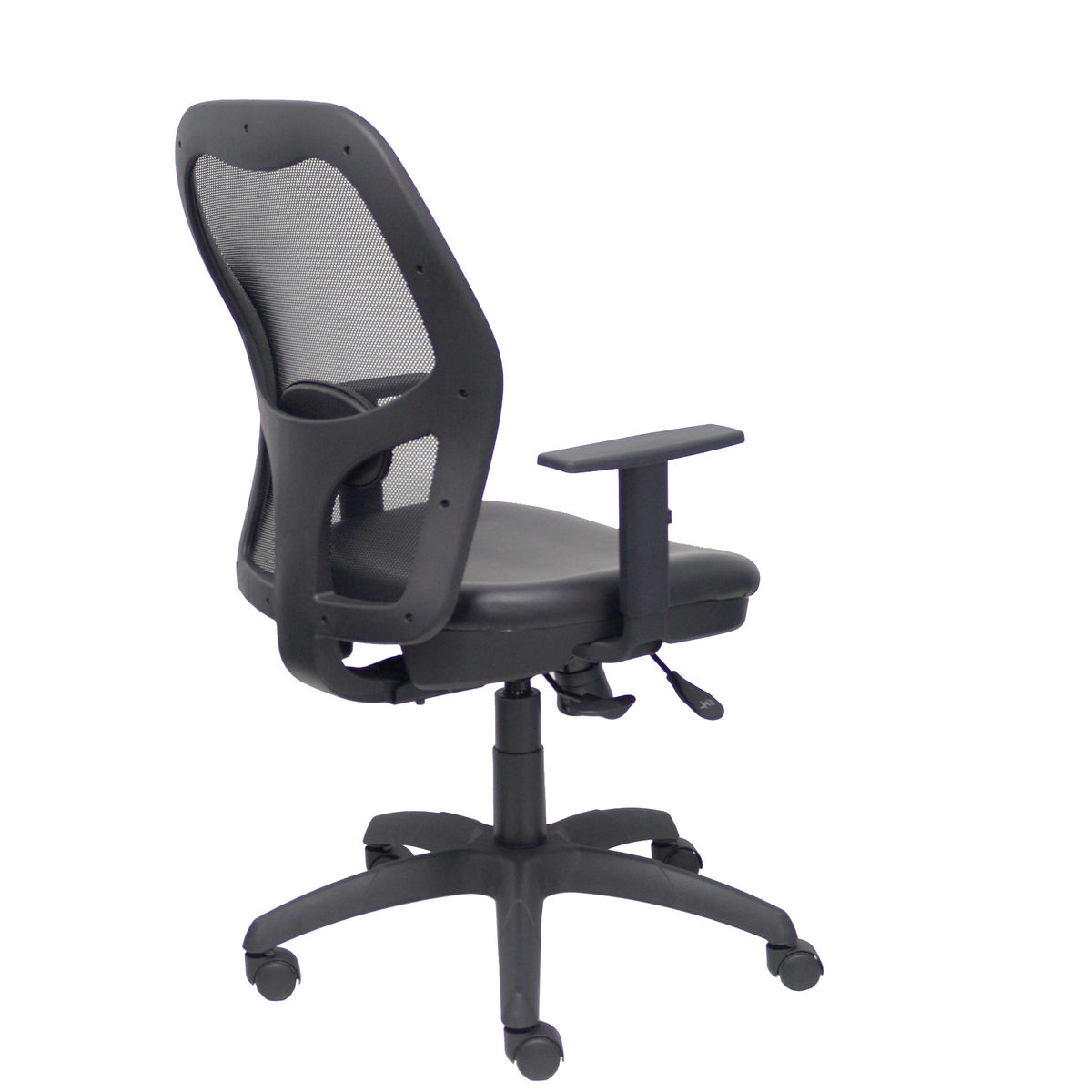 Silla de oficina Piqueras y Crespo Jorquera Malla + Similpiel - Sincro con traslack · Brazos - Negro