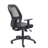 Silla de oficina Piqueras y Crespo Jorquera Malla + Similpiel - Sincro con traslack · Brazos - Negro