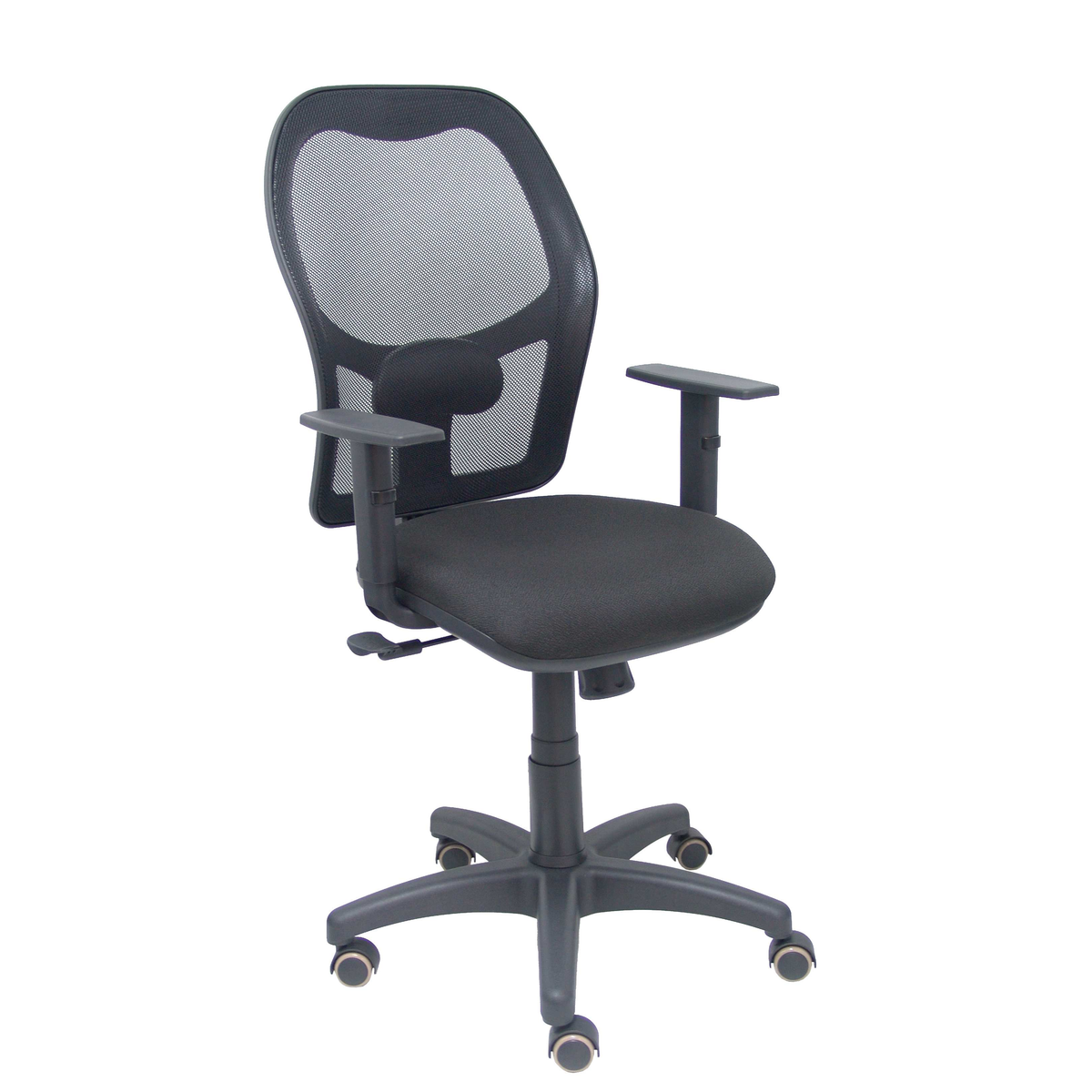 Silla de oficina Piqueras y Crespo Alocen Malla + Bali - Brazos regulables · Ruedas parquet - Negro
