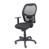 Silla de oficina Piqueras y Crespo Alocen Malla + Bali - Brazos regulables · Ruedas parquet - Negro