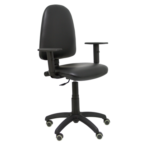 Silla de oficina Piqueras y Crespo Ayna Similpiel - Brazos regulables · Brazos fijos · Ruedas - Negro