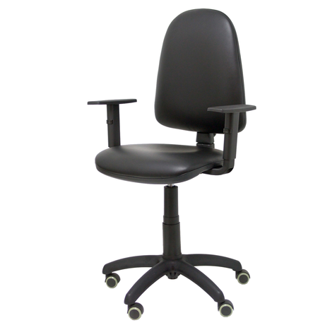 Silla de oficina Piqueras y Crespo Ayna Similpiel - Brazos regulables · Brazos fijos · Ruedas - Negro