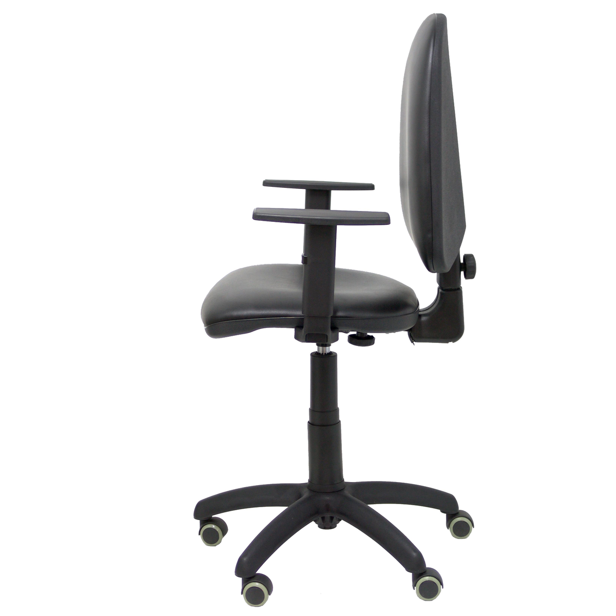 Silla de oficina Piqueras y Crespo Ayna Similpiel - Brazos regulables · Brazos fijos · Ruedas - Negro