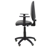 Silla de oficina Piqueras y Crespo Ayna Similpiel - Brazos regulables · Brazos fijos · Ruedas - Negro