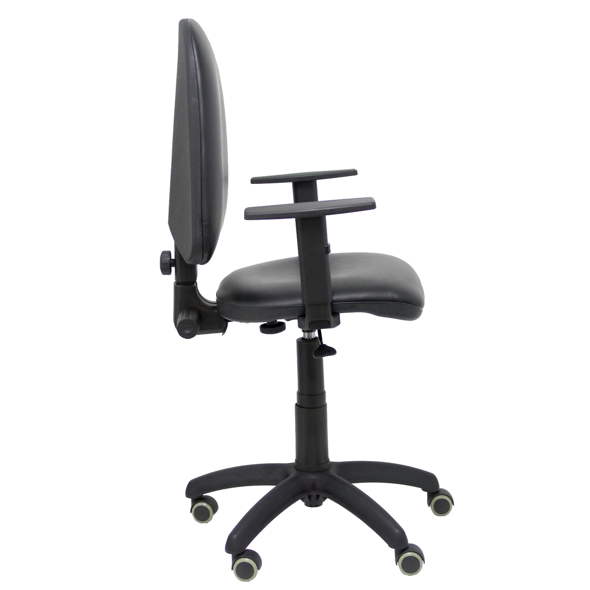 Silla de oficina Piqueras y Crespo Ayna Similpiel - Brazos regulables · Brazos fijos · Ruedas - Negro