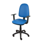 Silla de oficina Piqueras y Crespo Ayna Similpiel - Brazos - Ref. fabricante 04CPSP100B10 - Azul