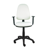 Silla de oficina Piqueras y Crespo Ayna Similpiel - Brazos - Ref. fabricante 04CPSP100B10 - Blanco
