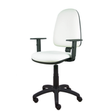 Silla de oficina Piqueras y Crespo Ayna Similpiel - Brazos - Ref. fabricante 04CPSP100B10 - Blanco