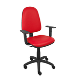 Silla de oficina Piqueras y Crespo Ayna Similpiel - Brazos - Ref. fabricante 04CPSP100B10 - Rojo